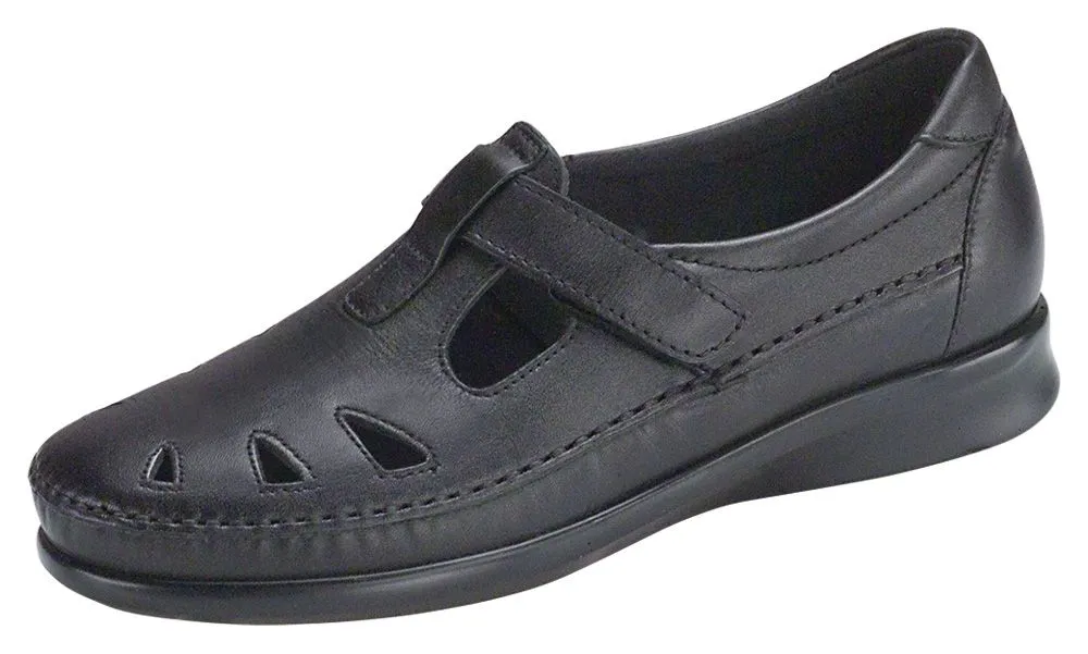 Roamer Black Leather Slip-On Loafer