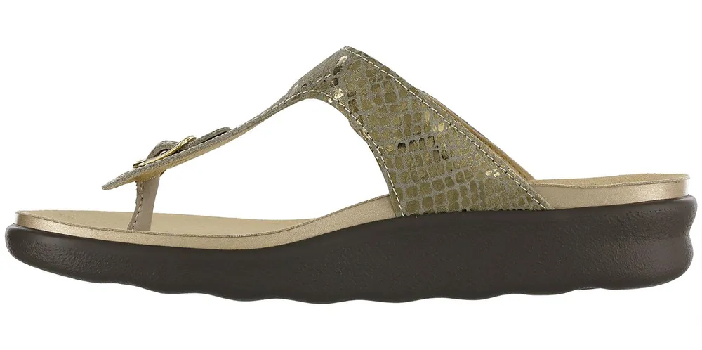 Sanibel Olive Gold Thong Sandal