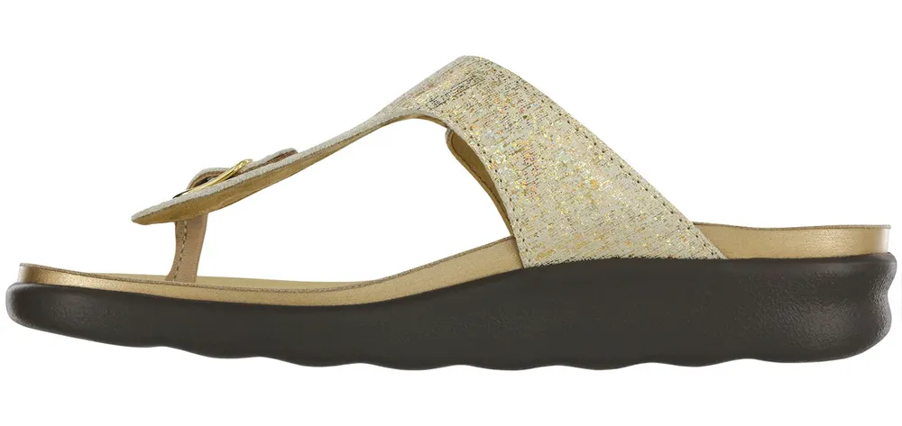 Sanibel Shiny Gold Thong Sandal