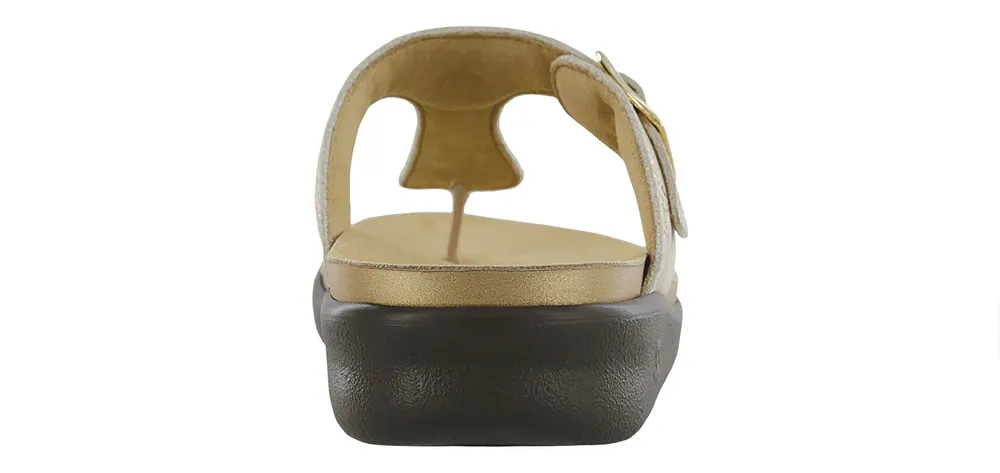 Sanibel Shiny Gold Thong Sandal