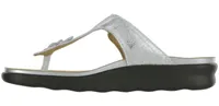 Sanibel Shiny Silver Thong Sandal