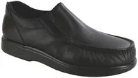 Side Gore Black Smooth Leather Slip-On Loafer