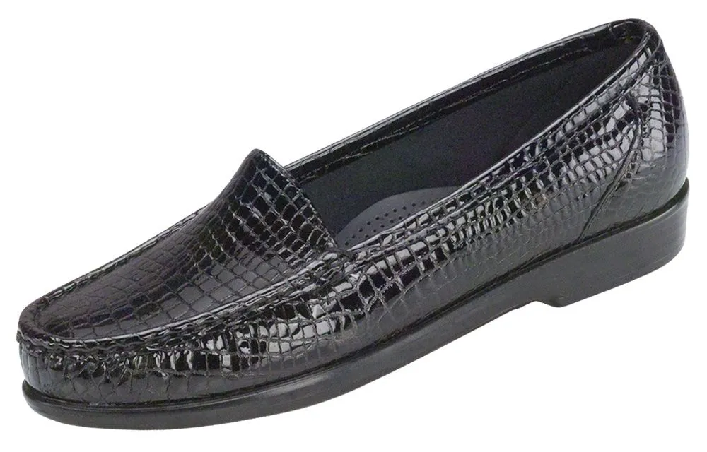 Simplify Black Croc Slip On Loafer
