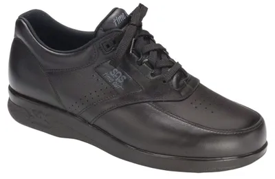 Time Out Black Leather Walking Shoe
