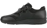 TMV Black Leather Mesh Walking Shoe