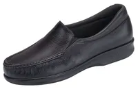 Twin Black Leather Slip-On Loafer