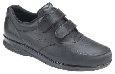 Vto Black Leather Velcro Walking Shoe