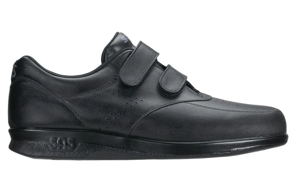 Vto Black Leather Velcro Walking Shoe