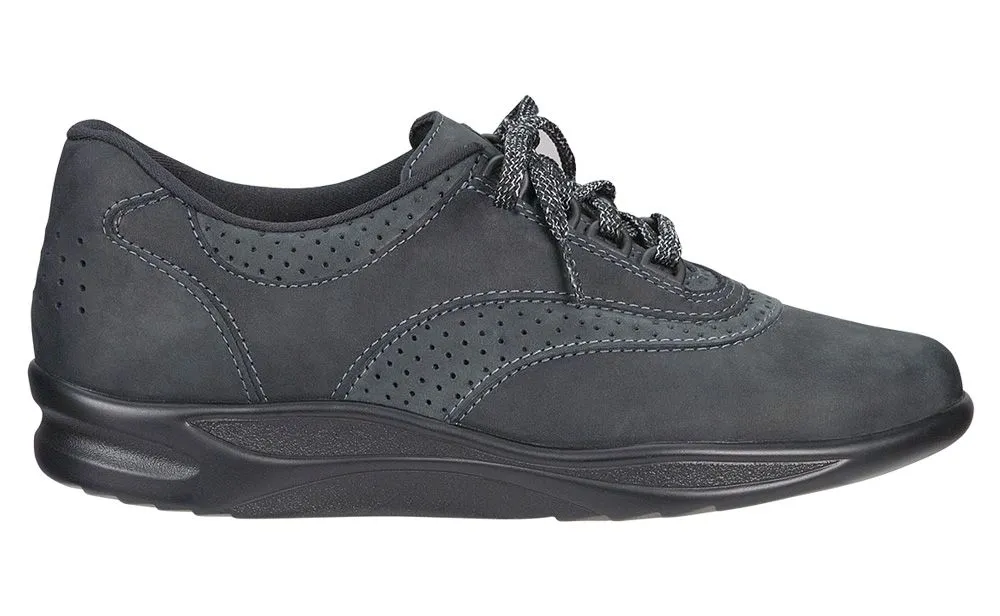 Walk Easy Nero Nubuck Leather Walking Shoe