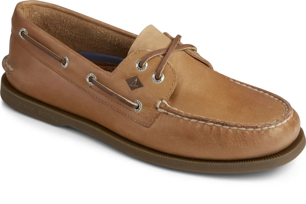 Men's Authentic Original Sahara Brown Leather Two Eye Boat Shoe