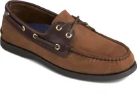 Men's Authentic Original Brown Nubuck Leather Two Eye Boat Shoe