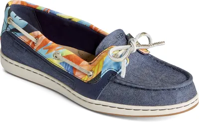 Starfish Coral Floral Navy Multicolour Boat Shoe