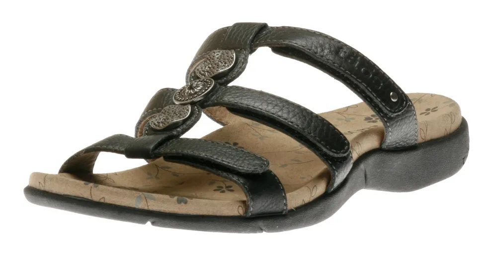 Prize 3 Black Leather Slide Sandal