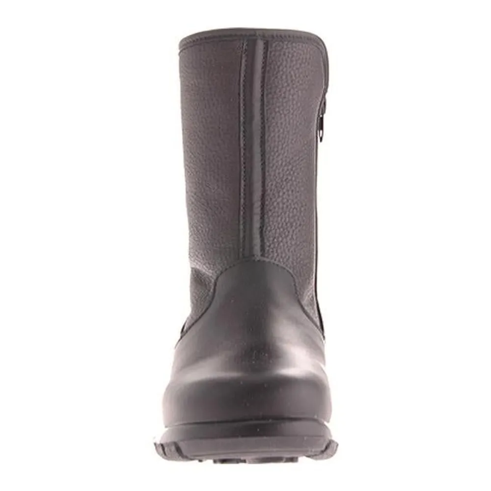 Shield Black Leather Mid-Calf Winter Boot