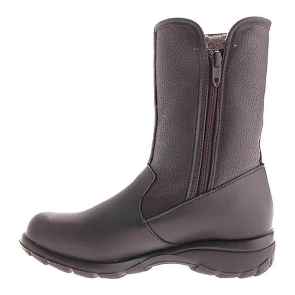 Shield Black Leather Mid-Calf Winter Boot