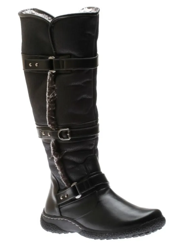 Gabrielle 2 Wide Calf Black Leather Tall Boot