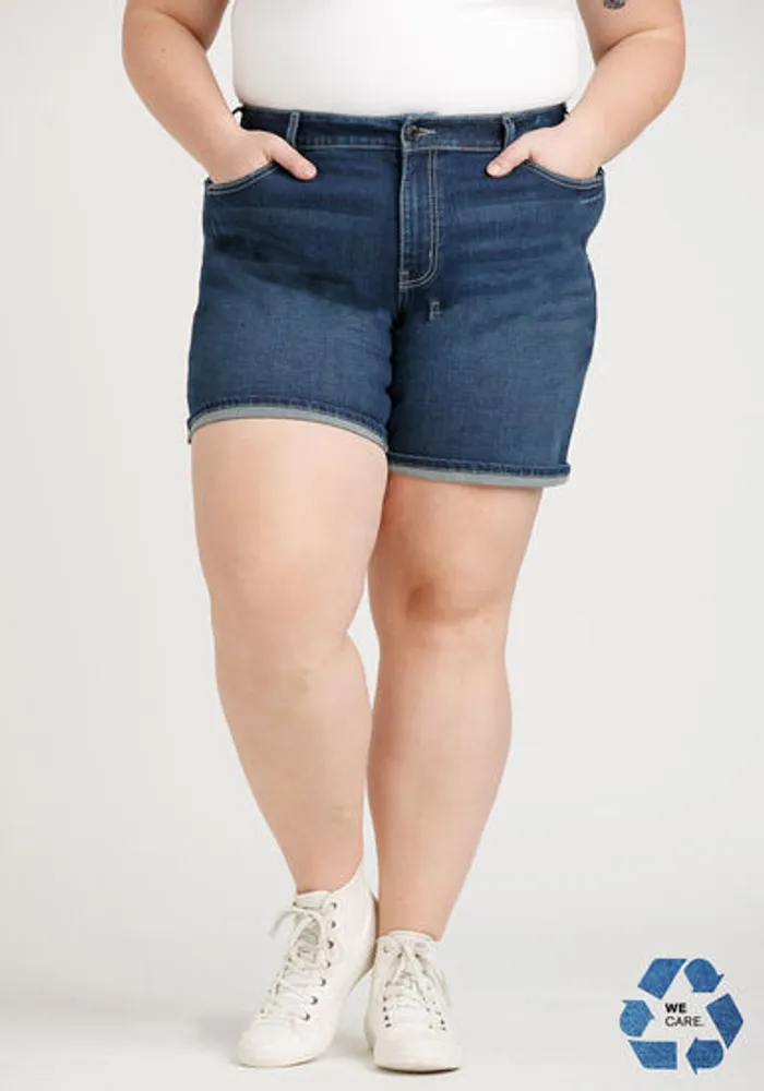 Women's Plus Cuffed Bermuda Jean Short