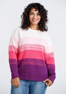 Women's Ombre Crew Neck Sweater