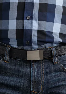 Men's Black Pebble Reversible Belt