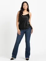 Women's Cowl Neck Satin Tank