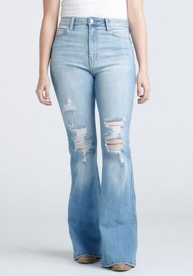 Women's High Rise Destroyed Super Flare