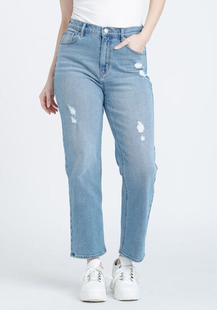 Eco Destroyed Mom Jeans