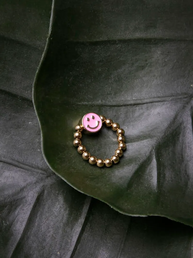 SYP Happy Face Beaded Ring