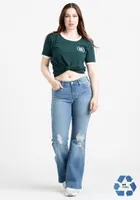 Women's Low Rise Destroyed Flare Jeans