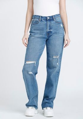 Women's High Rise Destroyed Vintage Straight Jeans
