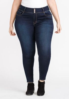 Women's Plus 3 Button Waist Skinny Jeans
