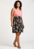 Women's Floral Colour Block Dress