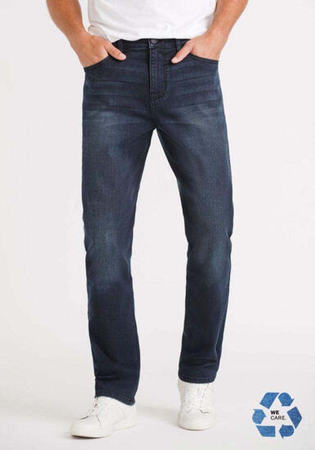 Warehouse One Men's Dark Wash Relaxed Straight Jeans