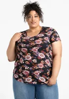 Women's Floral Scoop Neck Tee