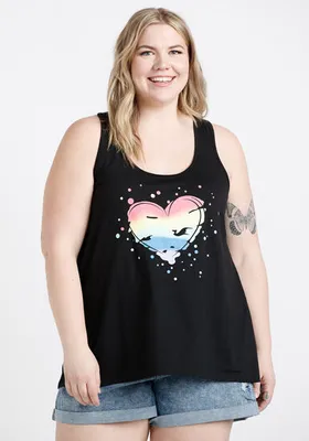 Women's Rainbow Heart Racerback Tank