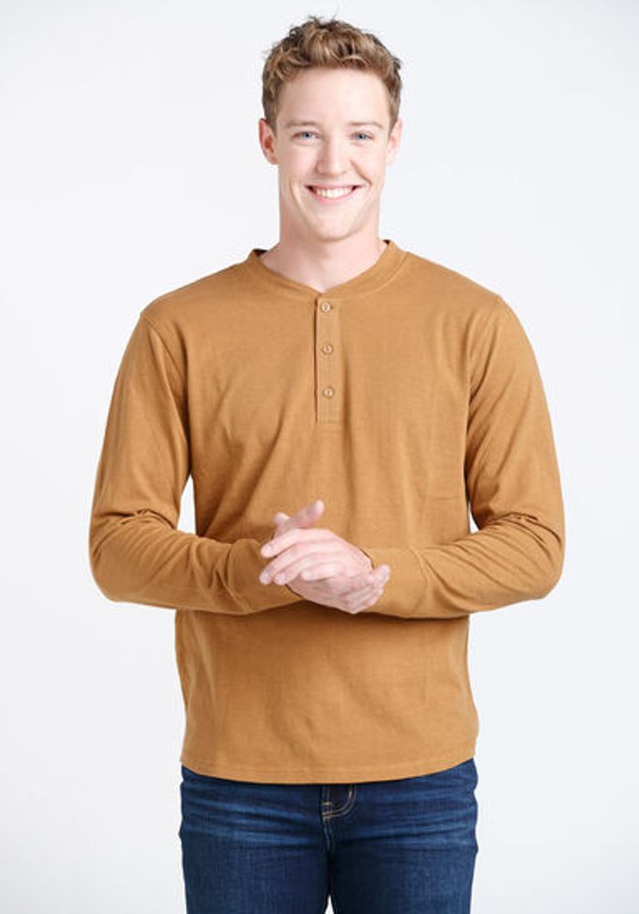 Men's Long Sleeve Vintage Henley