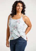 Women's Floral Twist Hem Tank