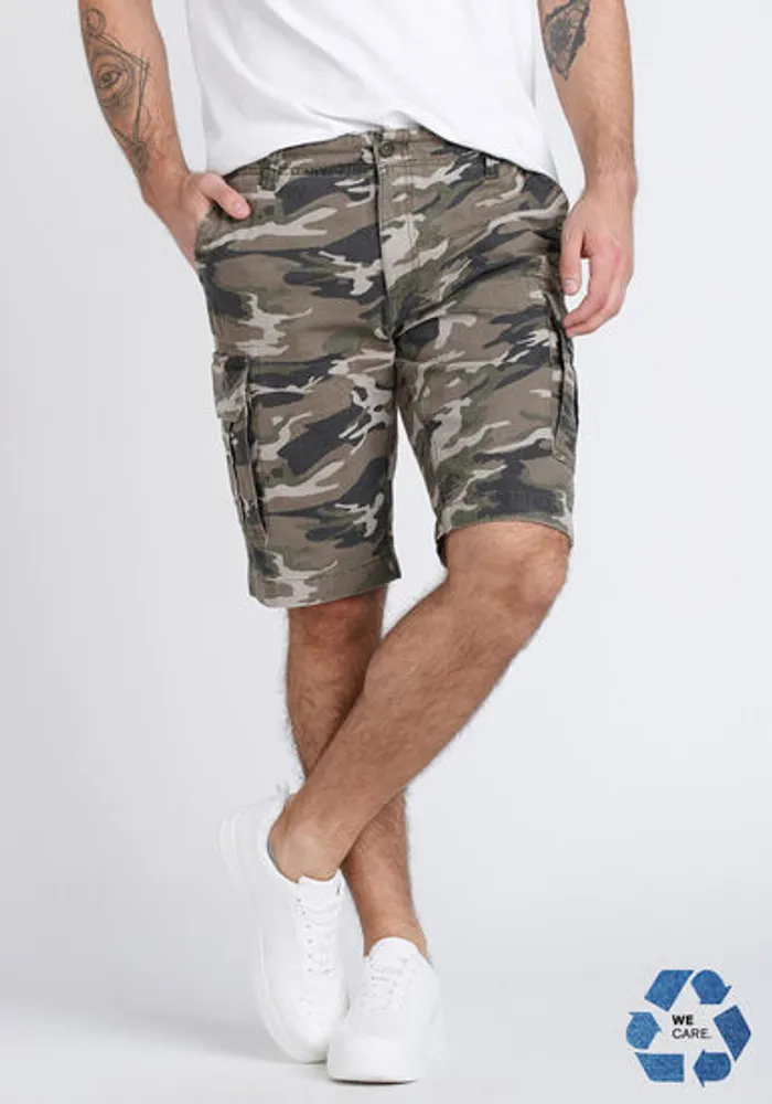 Men's Washed Camo Cargo Short