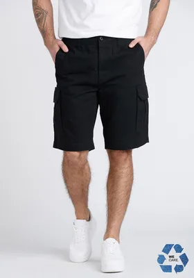 Men's Washed Black Cargo Shorts