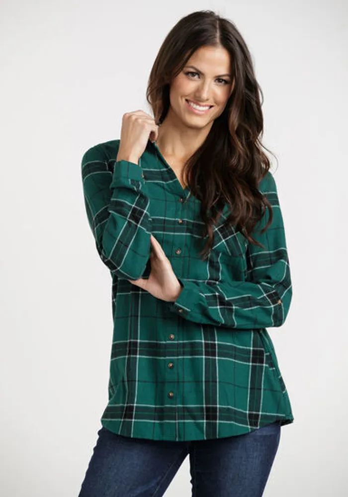 Women's Flannel Plaid Tunic