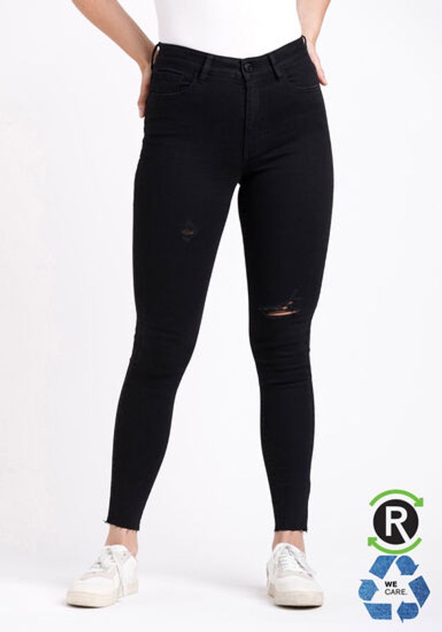 Women's High Rise Destroyed Ankle Skinny Jeans
