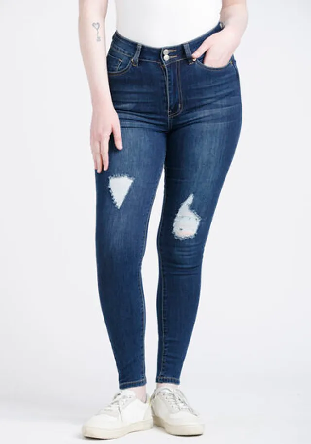 Warehouse One Women's High Rise Cargo Skinny Jeans