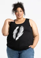 Women's Feather Scoop Neck Tank