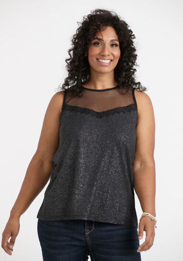 Women's Shimmer Mesh Tank