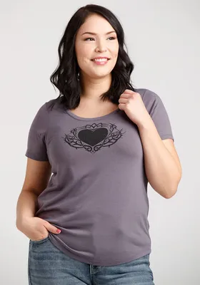 Women's Winged Heart Scoop Neck Tee