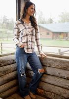 Women's Hooded Plaid Shirt