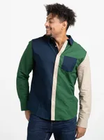 Men's Vertical Colour Block Shirt