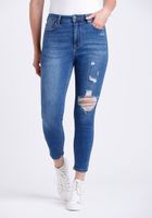 Women's High Rise Destroyed Mom Crop Skinny Jeans