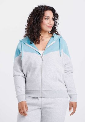 Women's Colour Block Zip Front Hoodie