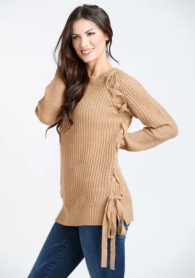 Women's Side Lace Up Sweater