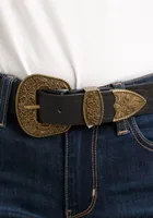 Embossed Western Black Belt